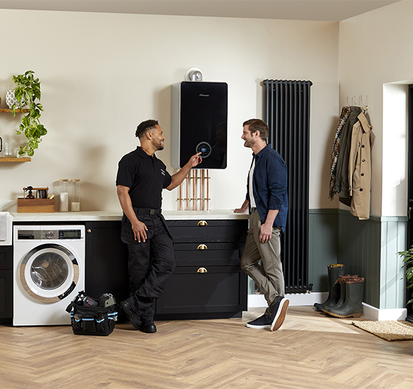 installer explains boiler service