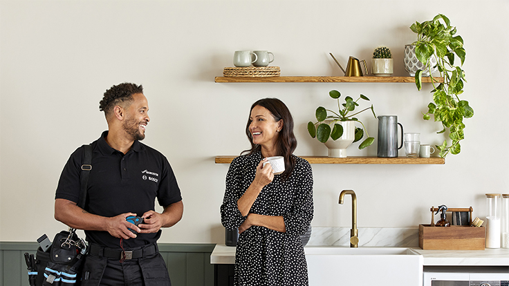 worcester bosch installer and woman